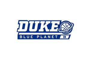 Duke Blue Planet 標誌，籃球環繞行星