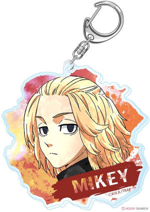 彩色亞加力鎖匙扣上的動漫角色Mikey，配有金屬扣。 — Mikey 東京復仇者 GIF 壁紙