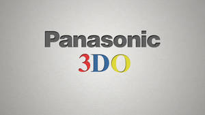 Panasonic 3DO 標誌，帶有彩色3D字母，背景為紋理灰色。