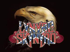 白頭鷹在 Lynyrd Skynyrd 樂隊標誌後面，結他融入星條旗設計。