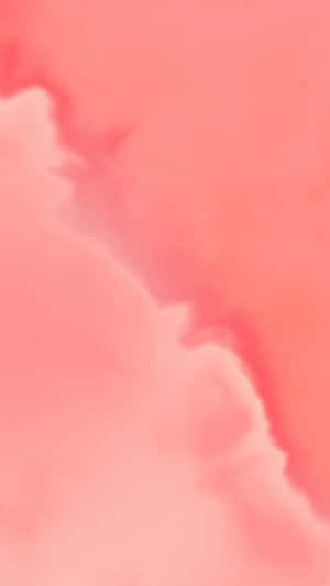 在夢幻天空中飄蕩的柔和粉色水彩雲朵 — 紅色美學 壁紙