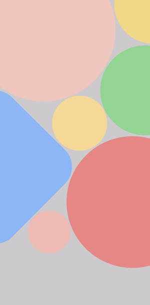灰色背景上帶有重疊粉彩形狀的抽象壁紙 — Google Pixel 6 Pro 壁紙