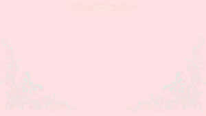 粉紅色背景，帶有輕盈的花卉角落裝飾和頂部邊框。