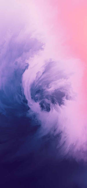 柔和的粉紅、紫和藍色漩渦雲朵營造出夢幻抽象天空。 — 插畫 壁紙