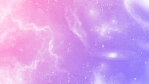 柔和的粉紅色和紫色宇宙星雲，帶有星星和發光的銀河雲。