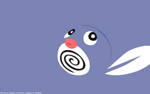 Poliwag Pokémon的極簡插圖，具有大眼睛和螺旋圖案。