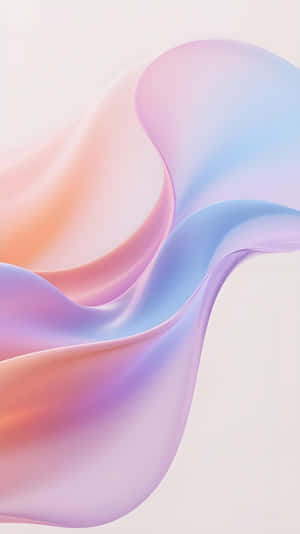 喺淺色背景上流動嘅粉紅、藍色同薰衣草色粉彩波浪 — 1440x2560 壁紙