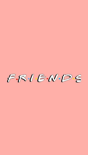 粉紅背景上的 Friends 電視節目標誌