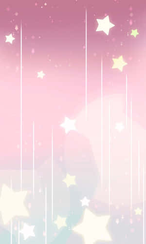 發光的星星和閃爍穿過粉彩粉紅天空。 — 粉紅 壁紙