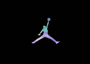 星系漸變籃球運動員剪影跳起灌籃 — Air Jordan GIF 壁紙