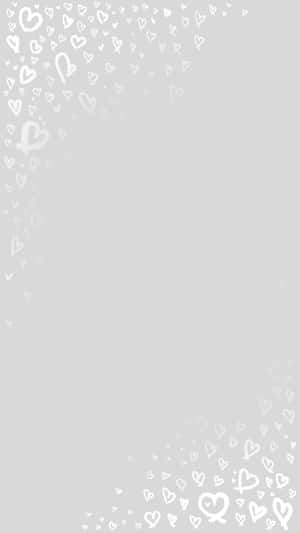 灰色牆紙，角落有白色心形圖案。 — 9:16 壁紙