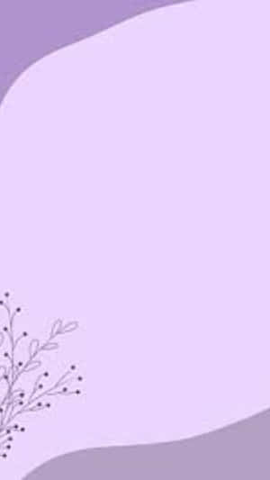 簡約薰衣草背景，角落有小樹枝插圖。 — 紫色 iPhone 壁紙