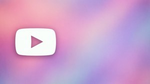 粉紅色同紫色漸變背景上嘅YouTube播放按鈕