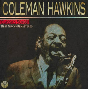Coleman Hawkins 在復古爵士專輯封面上吹奏薩克斯風。 — 音樂 GIF 壁紙