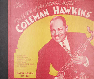 復古爵士樂專輯封面，Coleman Hawkins手持薩克斯風。 — 猶他爵士 壁紙