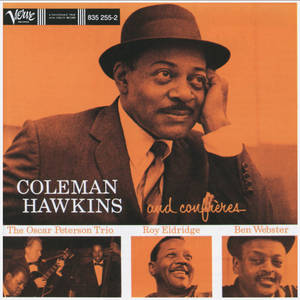 復古爵士專輯封面，Coleman Hawkins 與樂隊成員以懷舊棕色調呈現。 — 音樂 GIF 壁紙