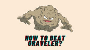 Graveler 小精靈喺人字紋背景上帶住憤怒嘅臉同伸出嘅手臂。