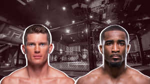 兩名赤裸上身的MMA拳手在UFC籠中面向前方。 — 運動 壁紙