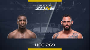 兩名男性MMA拳手在UFC 269宣傳圖像中，背景為競技場。 — 運動 壁紙