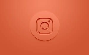 橙色背景上的3D渲染Instagram標誌