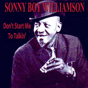 Sonny Boy Williamson 喺深色背景上手持口琴，上面有紅色文字。