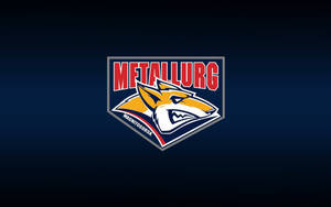Metallurg Magnitogorsk冰球隊標誌，在深藍色背景上有狼吉祥物 — 冰球 壁紙