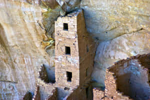 古代懸崖住宅遺址，建於沙漠中的砂岩懸崖中。