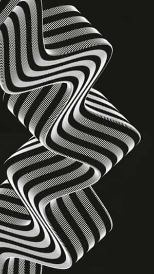黑白抽象波浪條紋營造3D錯覺。 — 圖案 壁紙