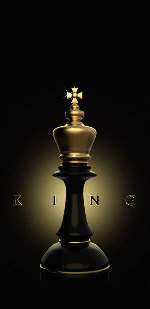 金色國際象棋王，背後有發光的KING字母。