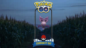 Pokémon GO Community Day 活動，夜晚在玉米田出現紫色寶可夢。