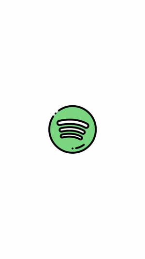 白色背景上帶黑色輪廓的綠色Spotify標誌圖標