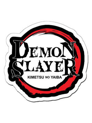 Demon Slayer動漫標誌，採用紅黑筆觸設計。 — 竈門禰豆子 壁紙