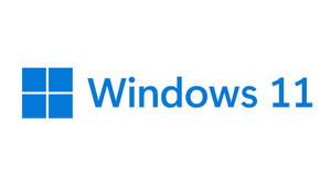 白色背景上的藍色Windows 11操作系統標誌。