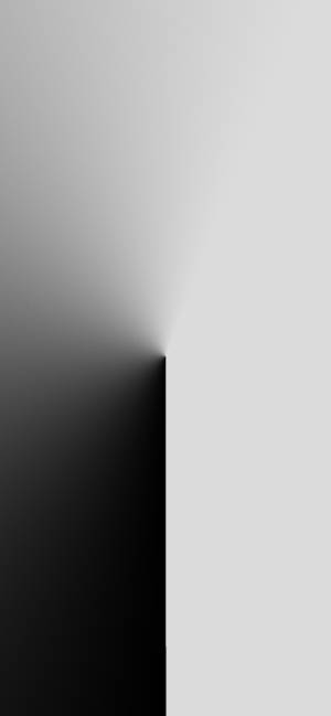 從黑色到白色的極簡抽象漸變，帶有銳利的幾何分割。 — iPhone 15 Plus 壁紙