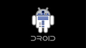 Android機械人吉祥物，風格類似R2-D2，下方有「DROID」文字。