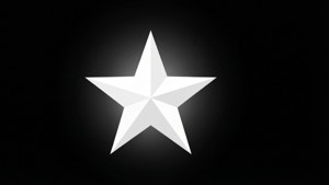 一顆發光的白色幾何星星，居中於黑色背景上。 — 太空 壁紙