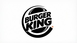 Burger King標誌，帶有皇冠麵包設計，白色背景