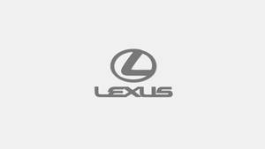 淺灰色背景上的灰色 Lexus 品牌標誌。