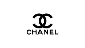 Chanel 標誌，帶有交織的 CC 和品牌名稱，黑色在白色上。 — 白色美學gif 壁紙