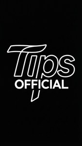 白色輪廓 Tips Official 標誌喺黑色背景上