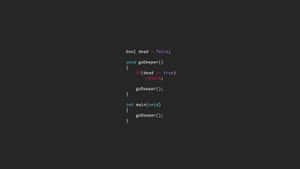 深色背景上語法突顯的 C++ 程式碼片段，展示遞迴函數 — 極簡美學 壁紙