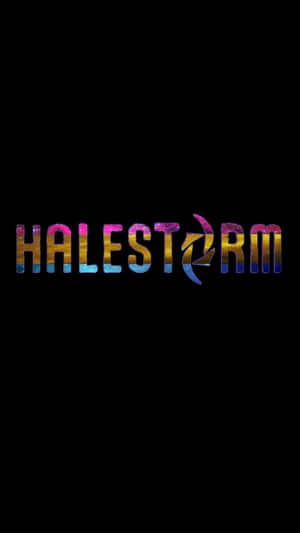 黑色背景上Halestorm的充滿活力的宇宙漸變文字標誌