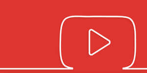 紅色背景上的白色輪廓YouTube播放按鈕圖標