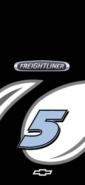 黑色背景上帶有Chevrolet徽章的Freightliner數字五標誌。 — iPhone Xr 壁紙