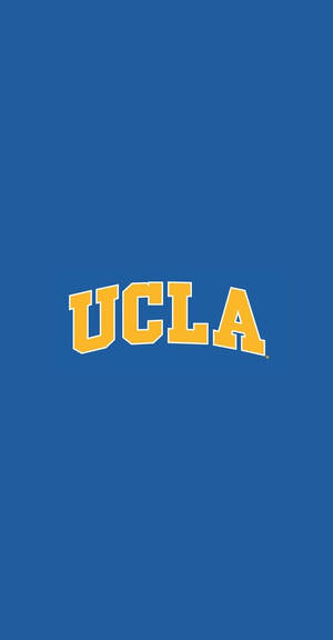 藍色背景上的黃色UCLA標誌
