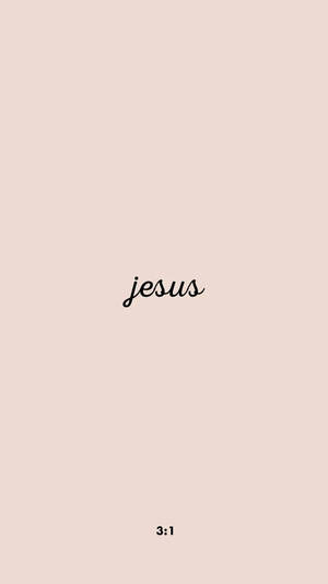 米色背景上帶有 'jesus' 和 '3:1' 的文字壁紙 — 極簡美學 壁紙