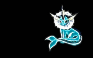 發光藍色電貓狀生物對住黑色背景