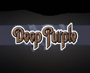 在深色背景上帶有藍線的發光金屬Deep Purple標誌。 — 淺紫色動態圖片 壁紙