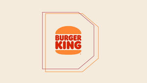 Burger King 標誌，橙色和紅色文字位於層疊幾何形狀內。 — 極簡美學 壁紙