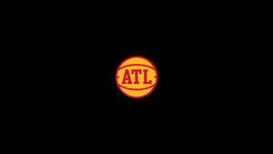 橙色籃球標誌，紅色 ATL 字母在黑色背景上 — 阿特蘭大鷹隊 壁紙